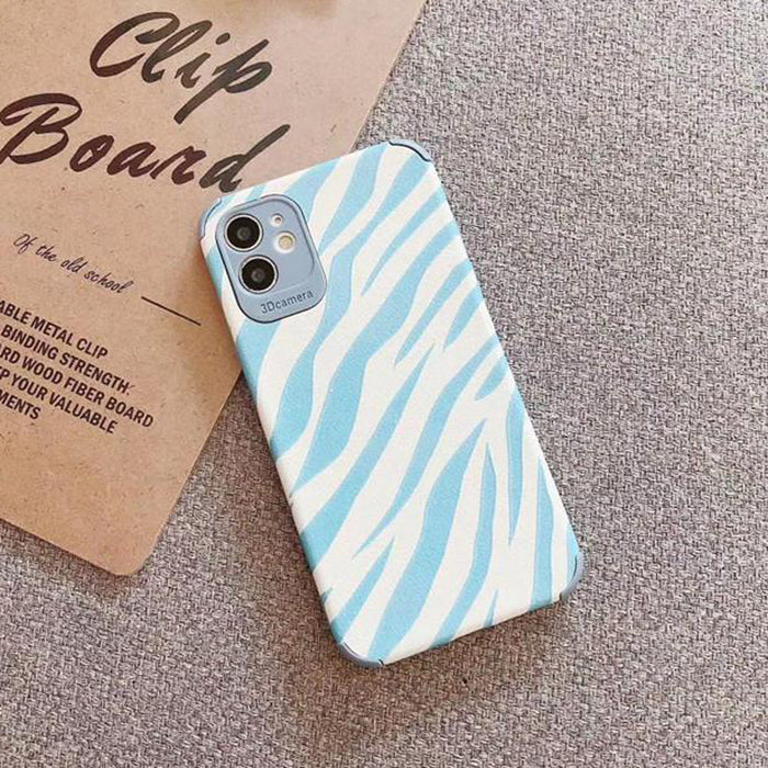 Blue Zebra Print iPhone Case