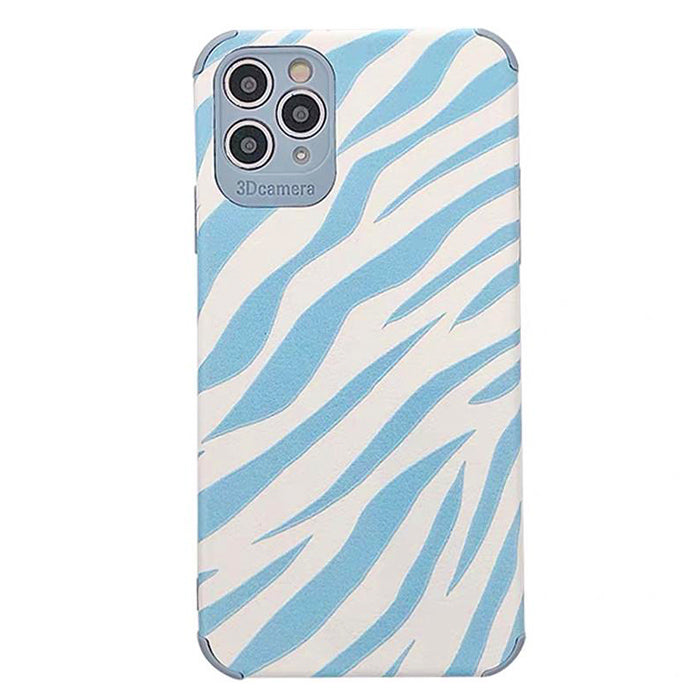 Blue Zebra Print iPhone Case