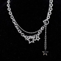 Bright Falling Stars Chain Necklace