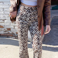 Brown Floral Pants