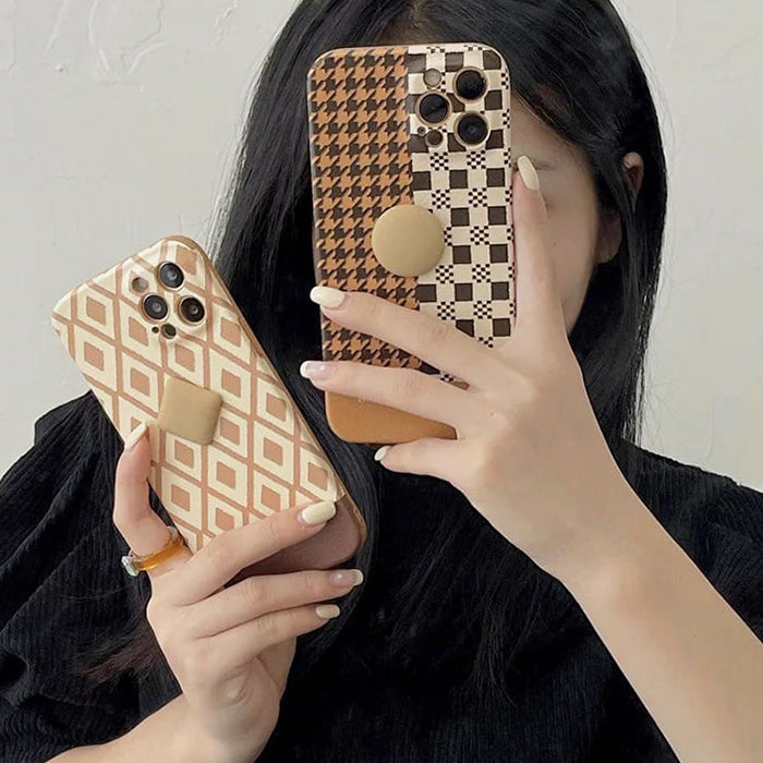 Brown Houndstooth iPhone Case