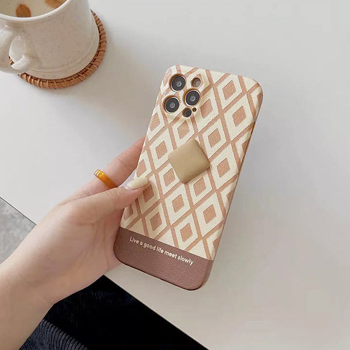 Brown Houndstooth iPhone Case