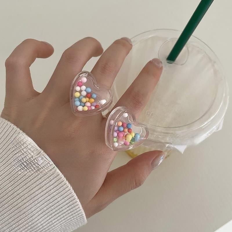 Candy Beads Clear Rings