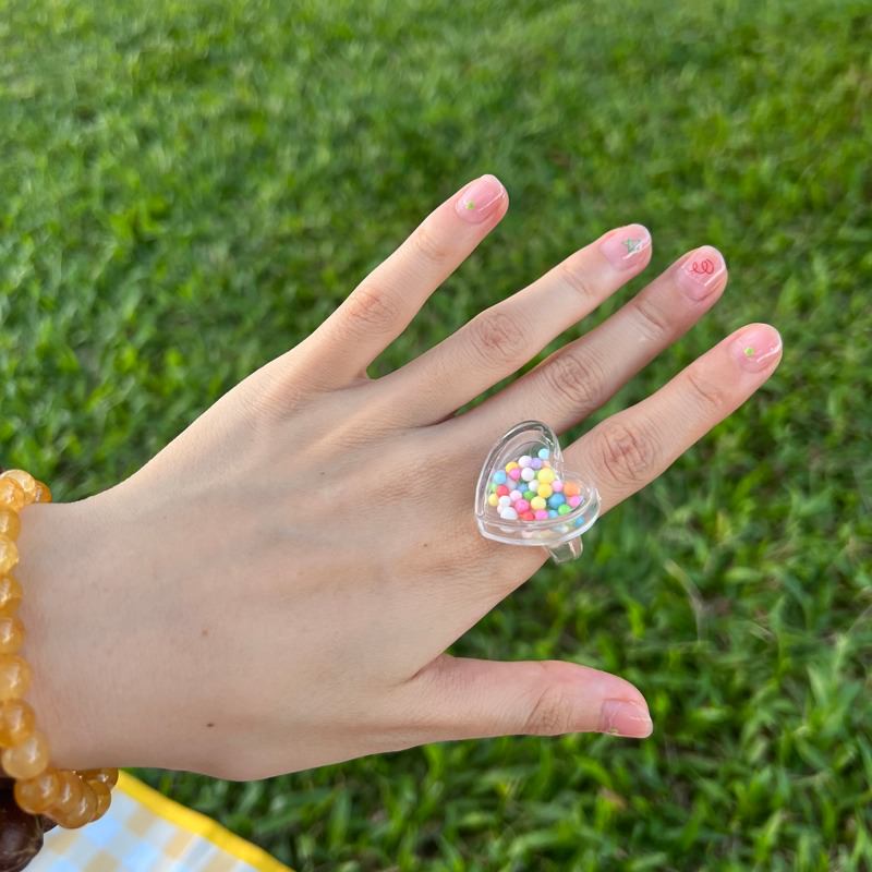 Candy Beads Clear Rings