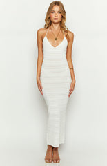 Casie White Knit Maxi Dress