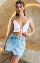 Cassidy White Broderie Crop Top
