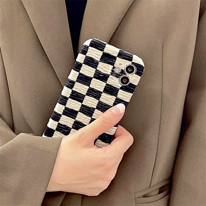 Checkered Fluffy iPhone Case