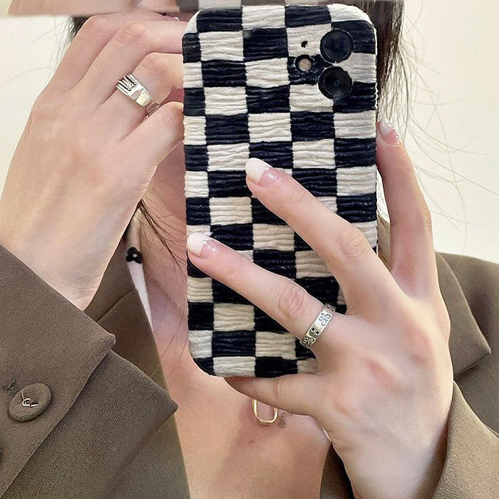 Checkered Fluffy iPhone Case