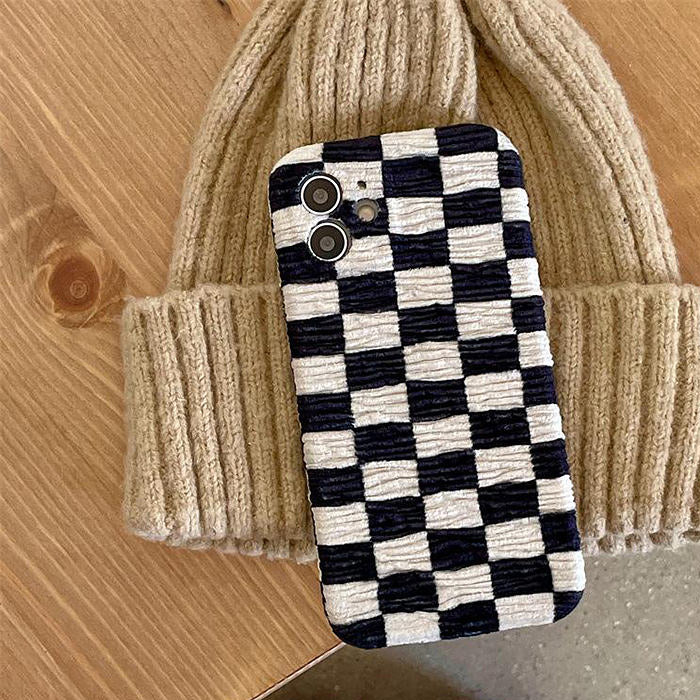 Checkered Fluffy iPhone Case