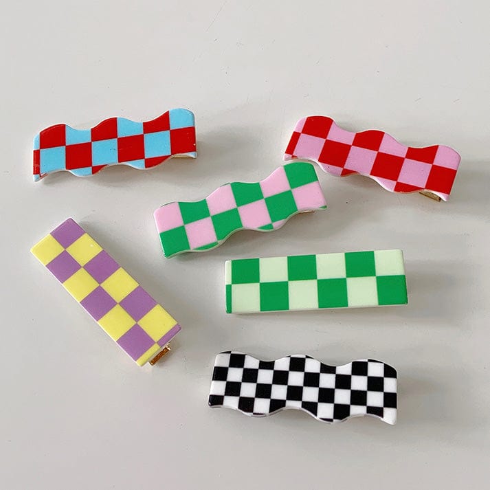 Checkered Hair Clips