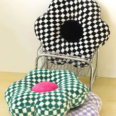 Checkered Flower Pillow