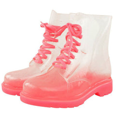 Clear Lace Up Boots