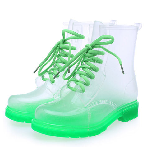 Clear Lace Up Boots