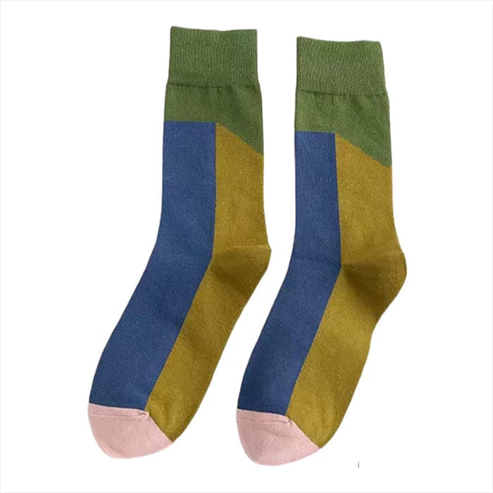 Color Block Crew Socks