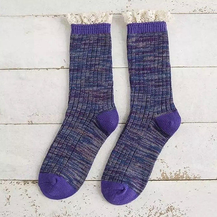 Cottage Ruffled Knit Socks