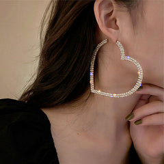 Crystal Heart Hoop Earrings