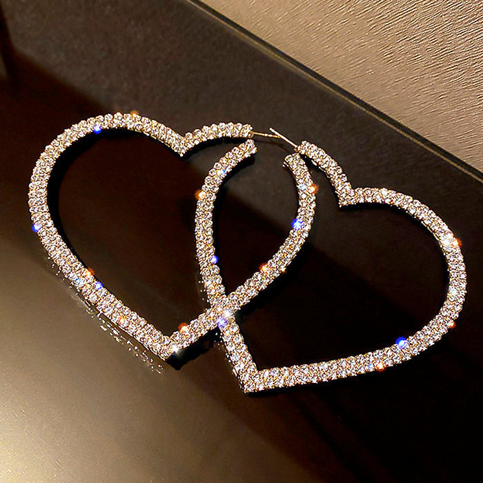 Crystal Heart Hoop Earrings