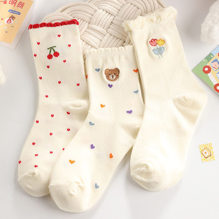 Cutie Embroidered Socks