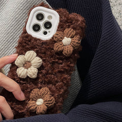 Daisy Brown Crochet iPhone Case