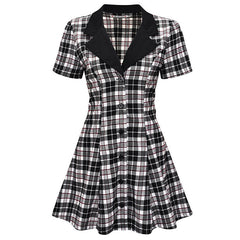 Dark Academia Plaid Dress