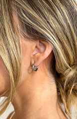 Darling Silver Bow Huggie Earrings