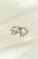 Darling Silver Bow Huggie Earrings