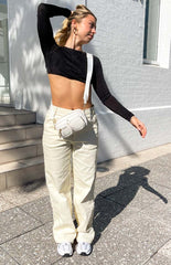 Deandra Black Backless Long sleeve Top