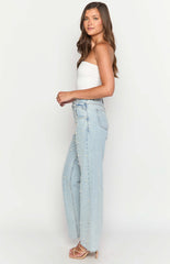 Denim Dazzle Pearl Light Wash High Waisted Jeans