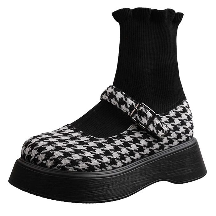 Dogtooth Check Sock Sandals