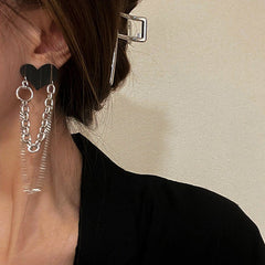 E-girl Heart Chain Earrings