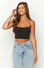 Ebony Black Crop Top