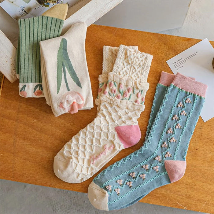 Fairycore Flower Socks