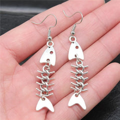 Fish Bone Drop Earrings