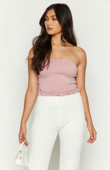 Florah Pink Ruffle Tube Top