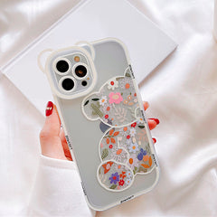 Floral Bear Chain iPhone Case