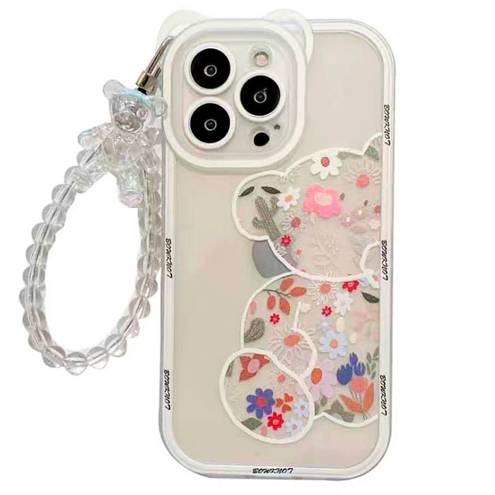 Floral Bear Chain iPhone Case