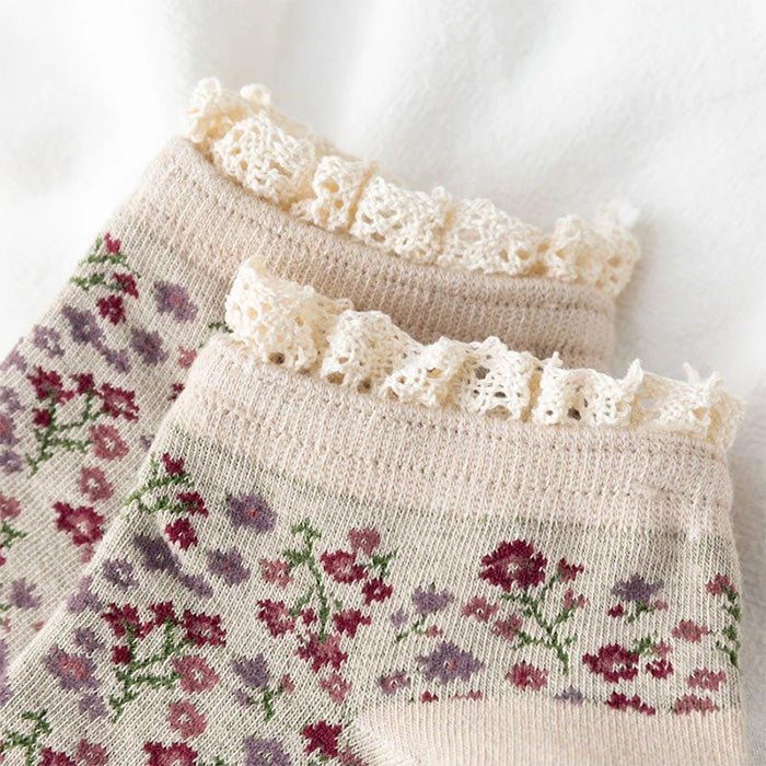 Floral Ruffle Socks