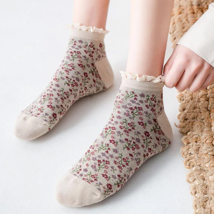 Floral Ruffle Socks