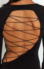 Florence Black Lace Up Mini Dress