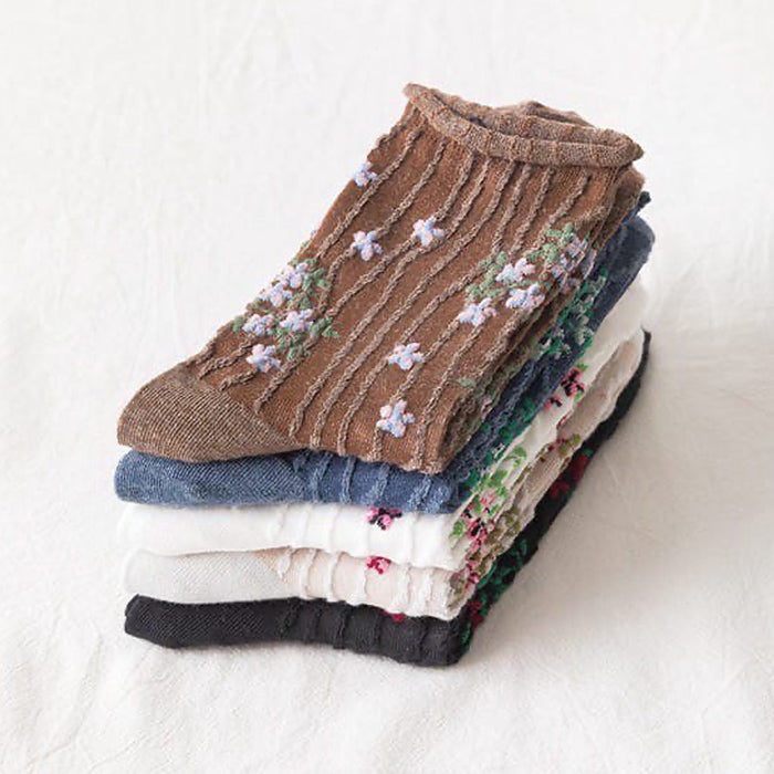 Flower Embroidery Socks