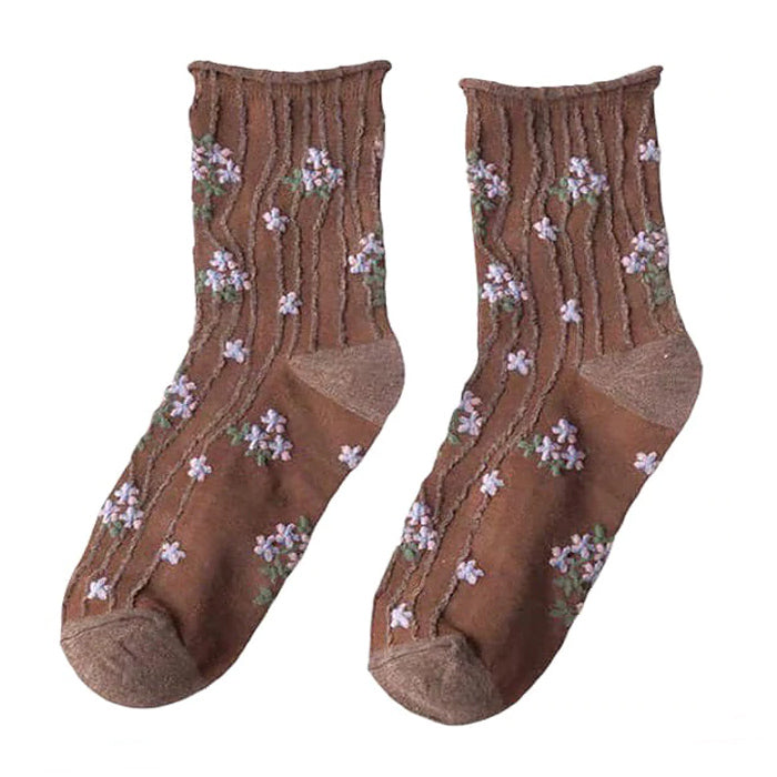 Flower Embroidery Socks