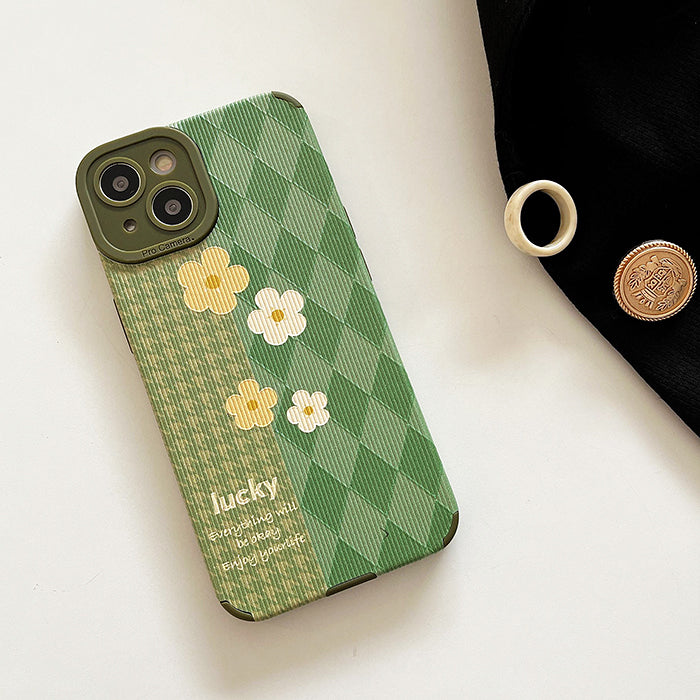 Flower Houndstooth iPhone Case