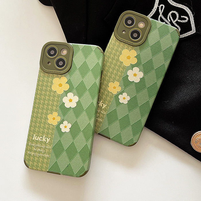 Flower Houndstooth iPhone Case