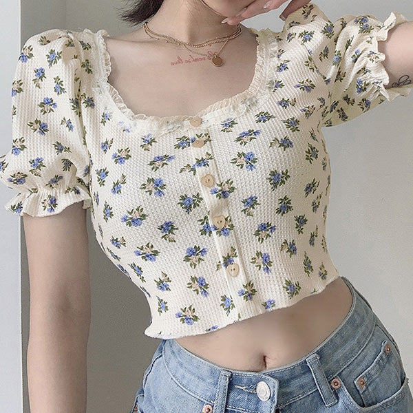 Foral Sin Ribbed Top