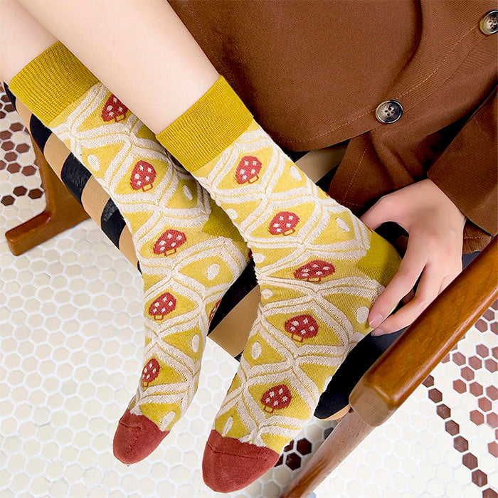 Forest Girl Embroidered Socks