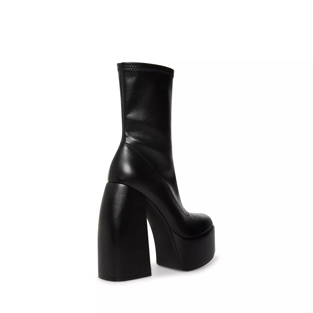 Black Edgy Chunky Heeled Platform Boots