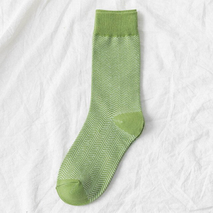 Green Aesthetic Crew Socks