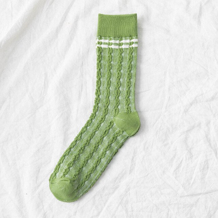 Green Aesthetic Crew Socks