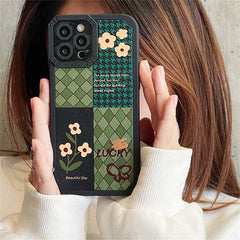 Green Argyle Patchwork iPhone Case