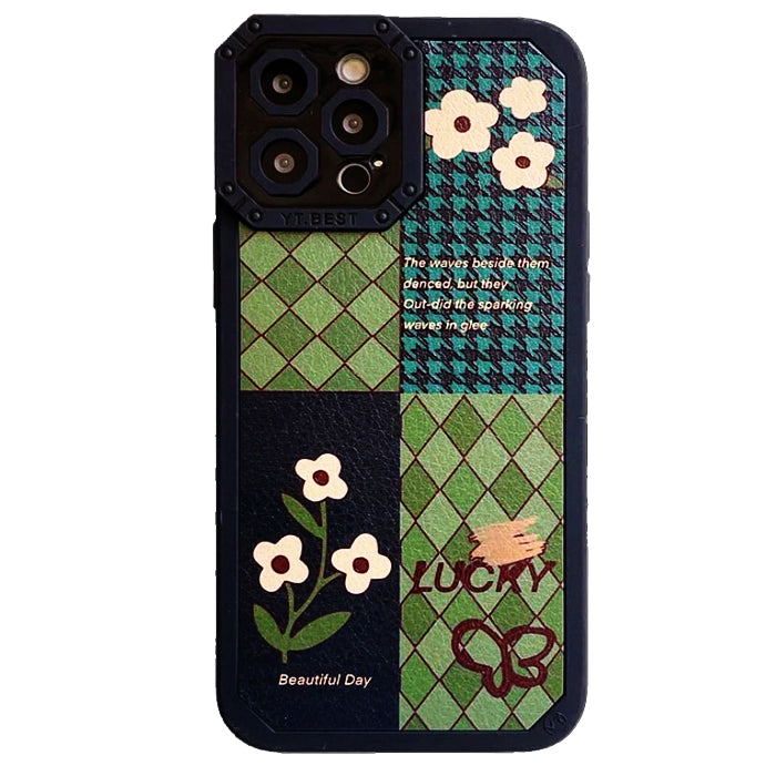 Green Argyle Patchwork iPhone Case